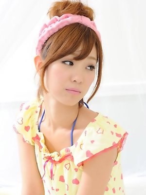 Ichika Nishimura Asian is the cuttest doll in yellow pyjamas